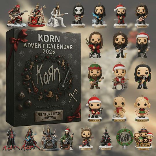 Korn Advent Calendar 2025, 24 Days of Nu Metal Icon & Freak on a Leash Ornaments, Nu Metal Fan Collector Gift Set