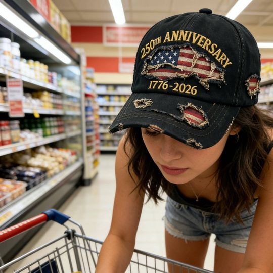 USA 250th Anniversary Baseball Cap | Distressed Vintage Eagle Patriotic Hat