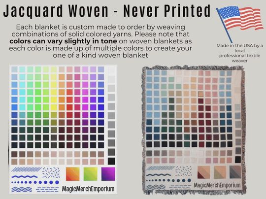 Wizard School Patchwork Woven Blanket | 52x37in | Woven in USA | Dorm Magic