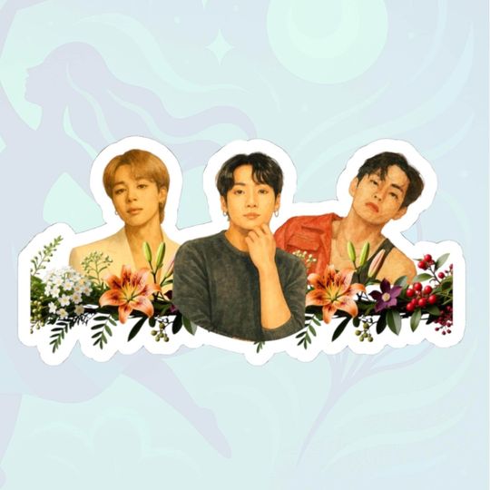 BTS Maknae Line Floral Die-Cut Sticker