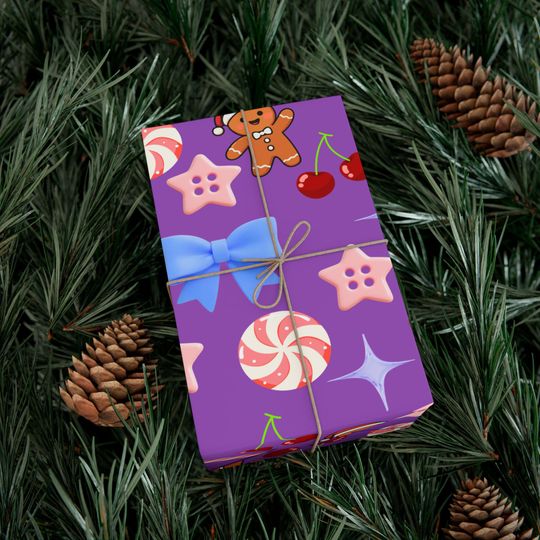 Gingerbread Candy Gift Wrap | Playful Holiday Paper
