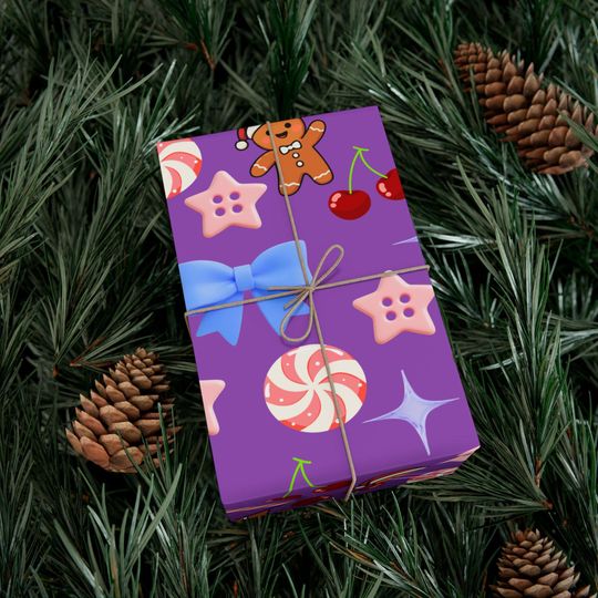 Gingerbread Candy Gift Wrap | Playful Holiday Paper