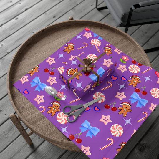 Gingerbread Candy Gift Wrap | Playful Holiday Paper