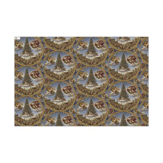 Renaissance Christmas Wrapping Paper | Vintage Christmas