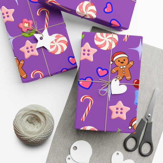 Gingerbread Candy Gift Wrap | Playful Holiday Paper
