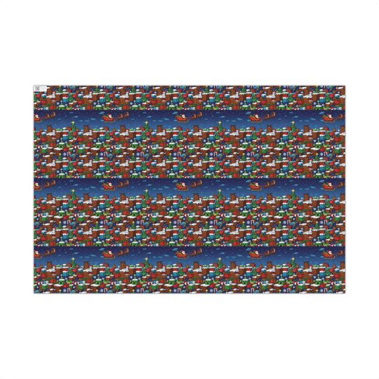 Minecraft Christmas  Gift Wrap, Christmas Wrapping Paper | Festive Santa Sack Pattern