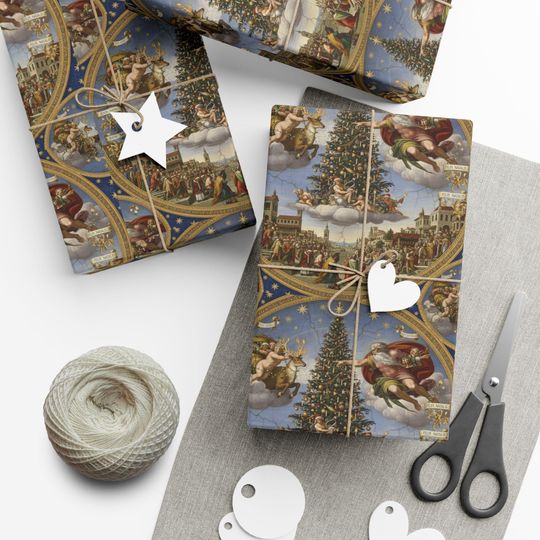 Renaissance Christmas Wrapping Paper | Vintage Christmas