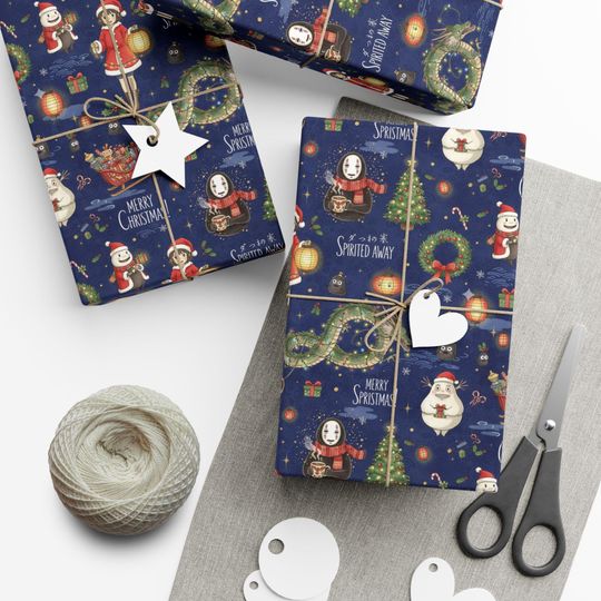 Spirited Away  Anime Wrapping paper | Studio Ghibli Christmas