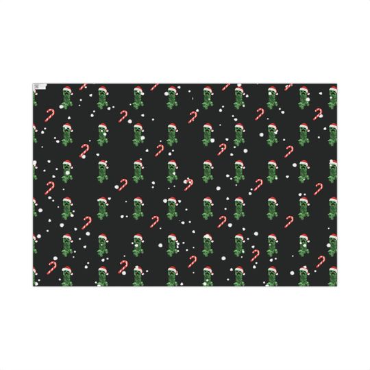 Minecraft Creeper Holiday Gift Wrap Paper