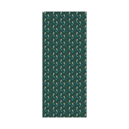 Mermaid Pattern Gift Wrap Paper, Underwater Sea Life Wrapping Paper