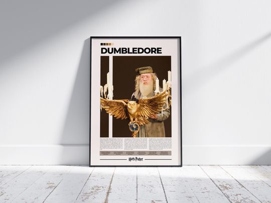 Dumbledore Poster Harry Potter Michael Gambon Vertical Poster Character Wall Art