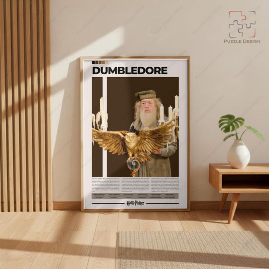 Dumbledore Poster Harry Potter Michael Gambon Vertical Poster Character Wall Art