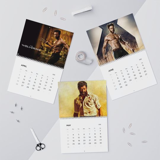 2026 Hugh Jackman as Wolverine Wall Calendar | 2026 Wall Calendar | Hugh Jackman | Movie Calendar | Wolverine | X-Men | Logan