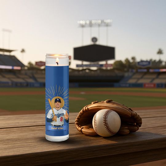 Kike Hernandez Dodgers Candle - Baseball Fan Gift