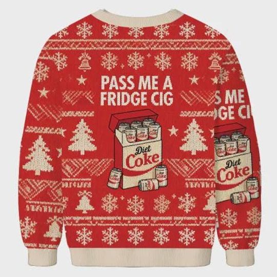 Diet Coke Cigarette Pack Christmas Ugly Sweatshirt