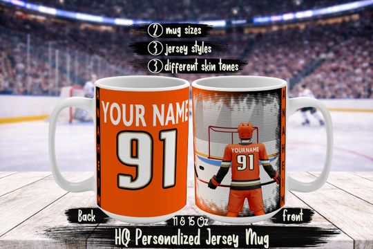 Personalized Anaheim Football Fan Mug  Ducks Inspired Custom Name & Number Jersey Coffee Cup  Ducks Fan Gift Idea
