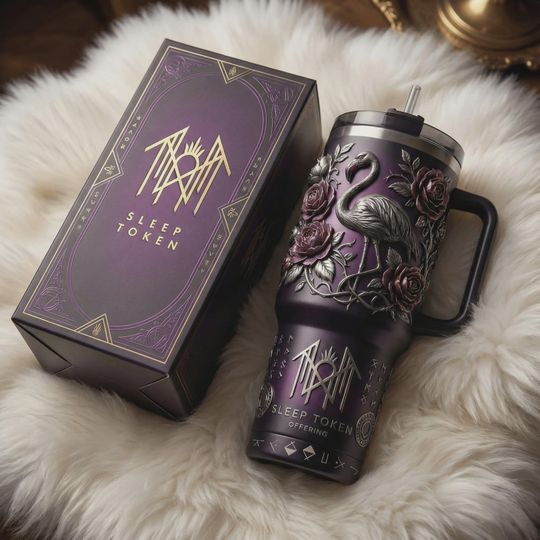 Dark Floral Swan 3D Insulated Cup 40oz Travel Mug Gothic Aesthetic