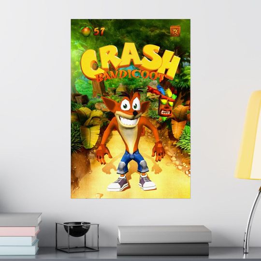 Retro Crash Bandicoot Poster | Classic PS1 Game Print