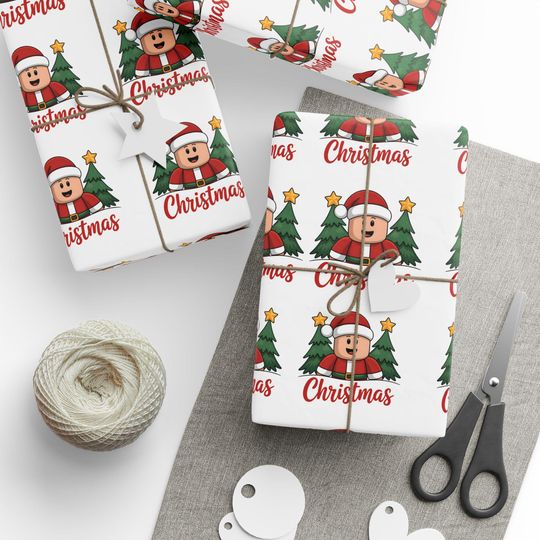 Christmas Roblox Wrapping Paper | Holiday Kids Gift Wrap