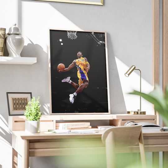 Iconic Kobe Bryant Dunk Poster, Basketball Wall Art