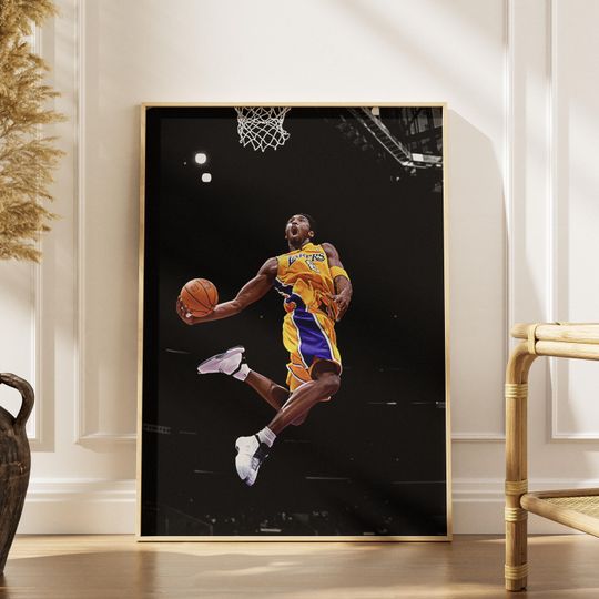 Iconic Kobe Bryant Dunk Poster, Basketball Wall Art