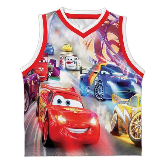 Lightning McQueen 3D Tank Top, Cars Cartoon Sleeveless Shirt, Summer Outfit