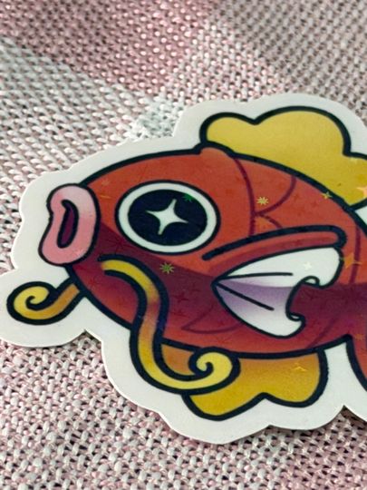 Magikarp Fish Pocket Monster Kawaii Vinyl Holographic Sticker