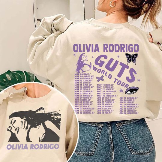 Olivia Rodrigo Guts Tour 2024 Double Sided Sweatshirt