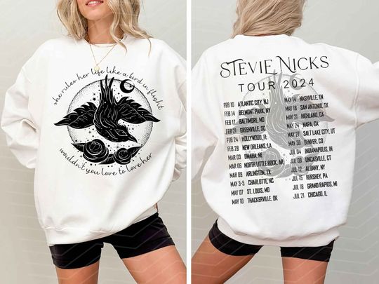 Stevie Nicks 2024 Live In Concert Double Sided Sweatshirt