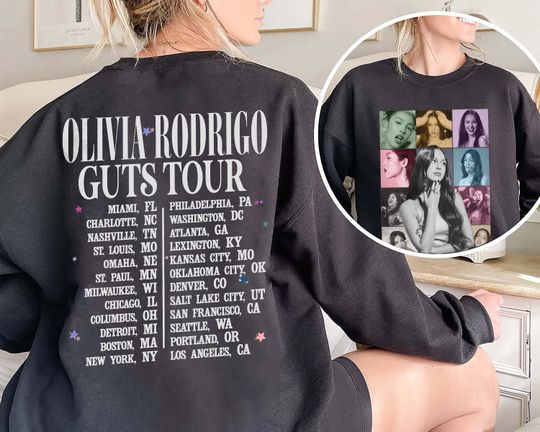 Olivia Rodrigo Guts Tour 2024 Double Sided Sweatshirt