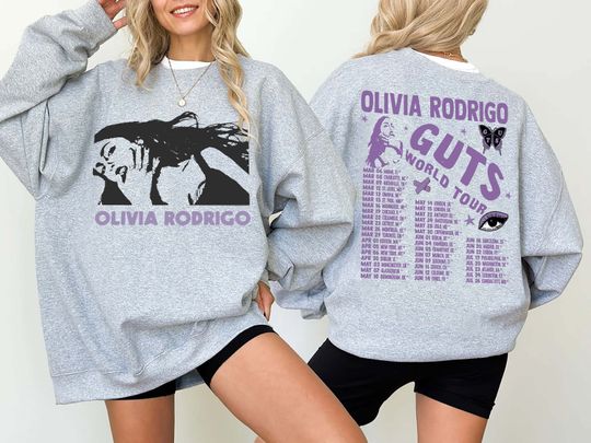 Olivia Rodrigo Guts Tour 2024 Double Sided Sweatshirt