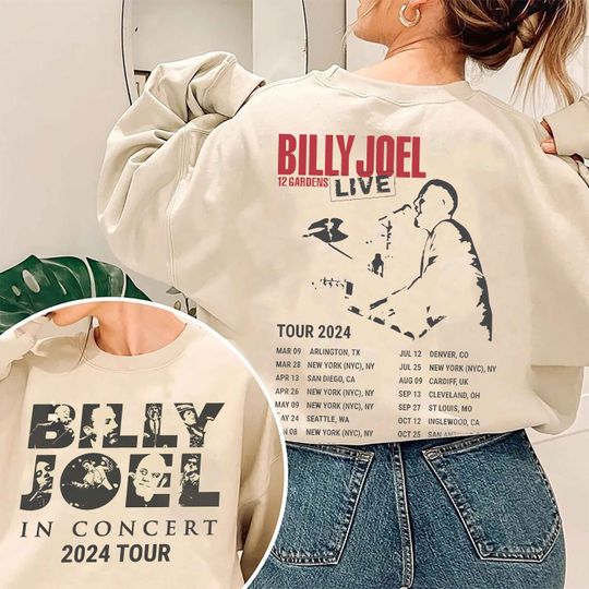 Billy Joel Music Tour 2024 Double Sided Sweatshirt