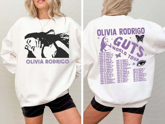 Olivia Rodrigo Guts Tour 2024 Double Sided Sweatshirt