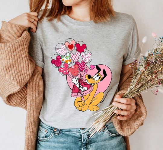 Disney Pluto Valentine's Day Shirt, Matching Sweatshirt