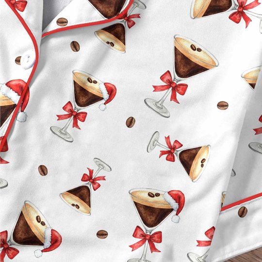 Espresso Martini Christmas Pajamas Set for Adults