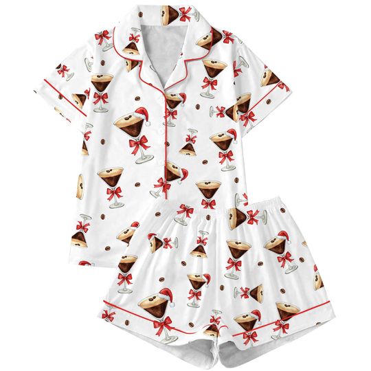 Espresso Martini Christmas Pajamas Set for Adults