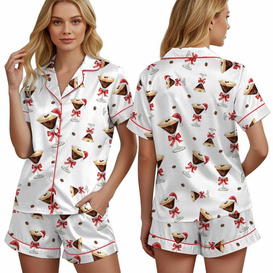 Espresso Martini Christmas Pajamas Set for Adults