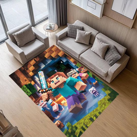 Block Game Cave Escape Rug