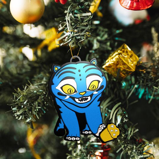 KPop Demon Hunters Derpy Tiger vs Plant Door Christmas Ornament