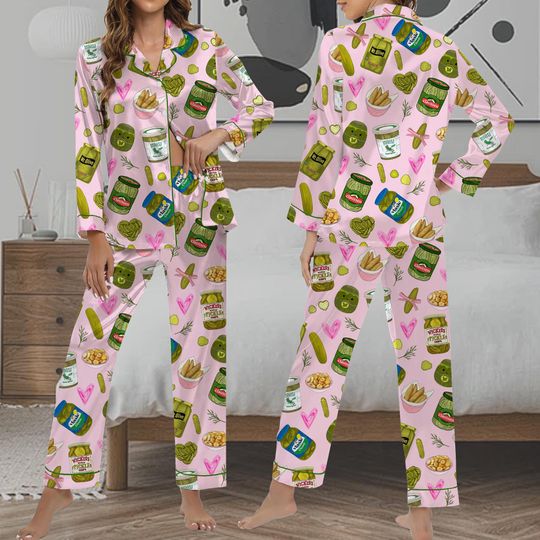 Pickle Lover PJs Set, Pickle Lover Shorts Pajamas, Pickle Short Pajama Set, Women Pajama, Gift for Her