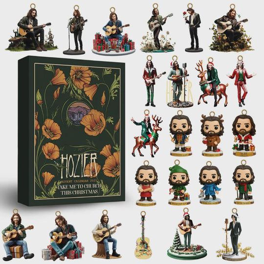 Hozier Advent Calendar 2025, Take Me to Church Christmas Gift, 24 Mini Collectible Funko Style Ornaments