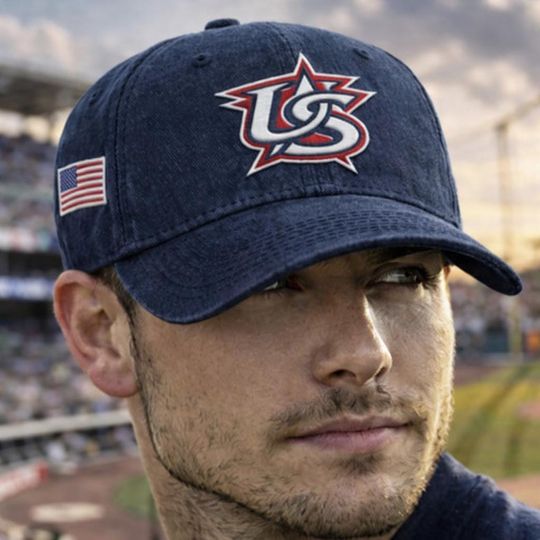 Embroided USA World 2026 Washed Baseball Hat, Vintage Sports Style