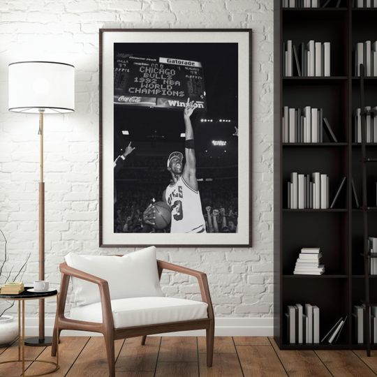 Michael Jordan Vintage NBA Poster Chicago Bulls 1992 Vertical Poster