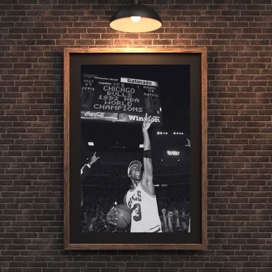 Michael Jordan Vintage NBA Poster Chicago Bulls 1992 Vertical Poster