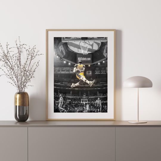 LeBron James Vintage NBA Poster, Motivational Sports Wall Art