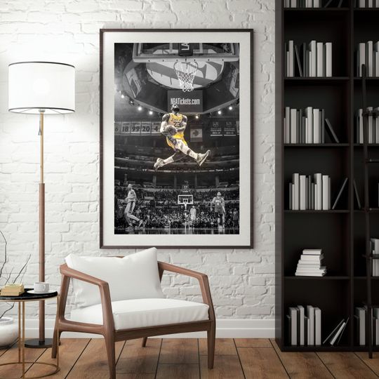 LeBron James Vintage NBA Poster, Motivational Sports Wall Art