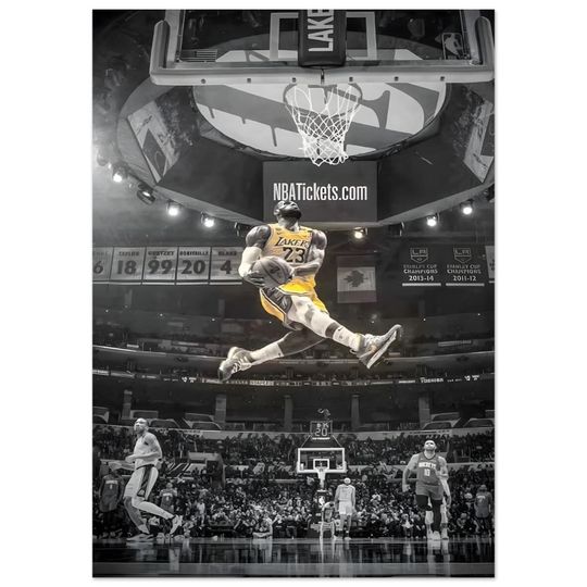 LeBron James Vintage NBA Poster, Motivational Sports Wall Art