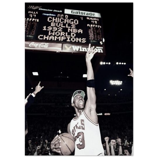 Michael Jordan Vintage NBA Poster Chicago Bulls 1992 Vertical Poster
