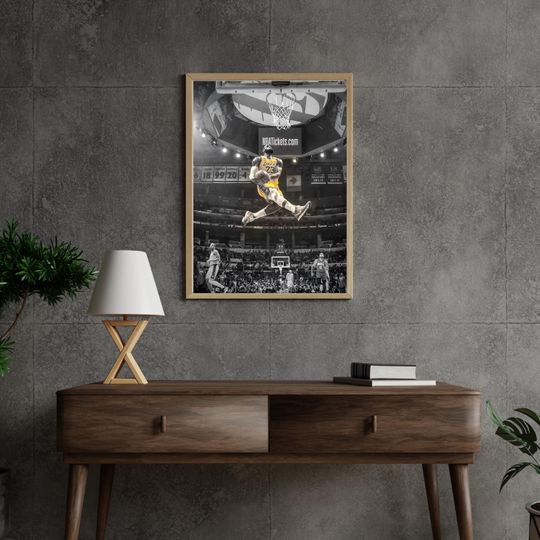 LeBron James Vintage NBA Poster, Motivational Sports Wall Art