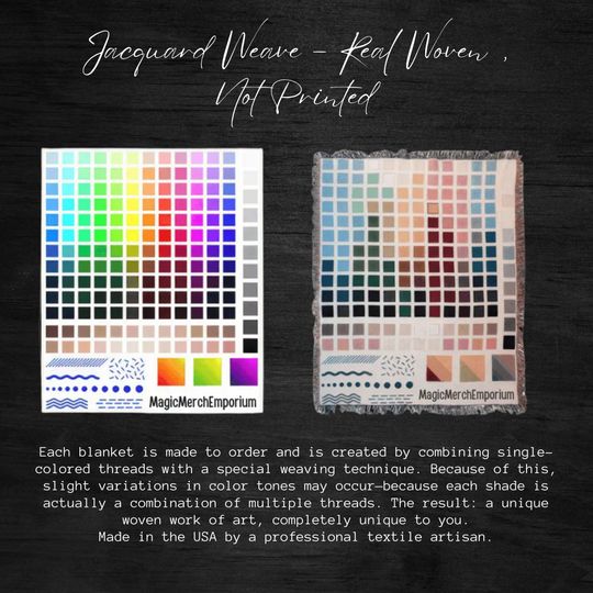 Mystic Wizard Woven Blanket, Enchanted Forest Throw, Moonlit Fantasy Tapestry